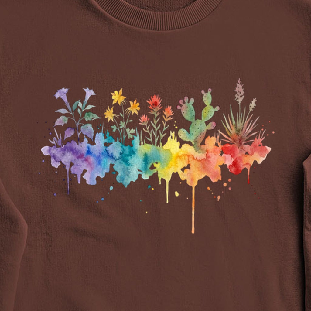 Watercolor Zion Wildflowers Crewneck Sweatshirt