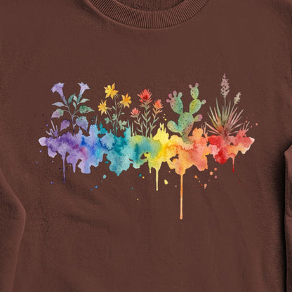 Watercolor Zion Wildflowers Crewneck Sweatshirt