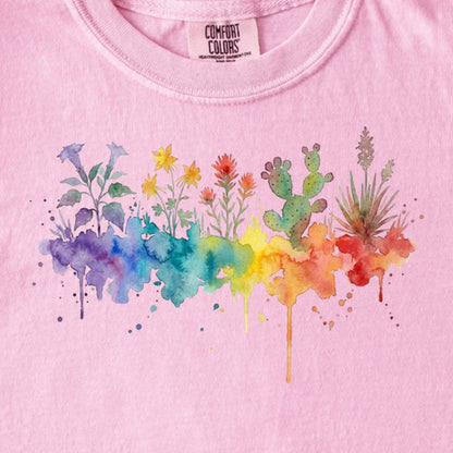 Watercolor Zion Wildflowers Kids Cotton T-Shirt