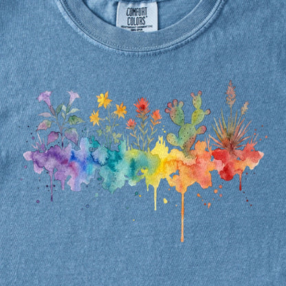 Watercolor Zion Wildflowers Kids Cotton T-Shirt