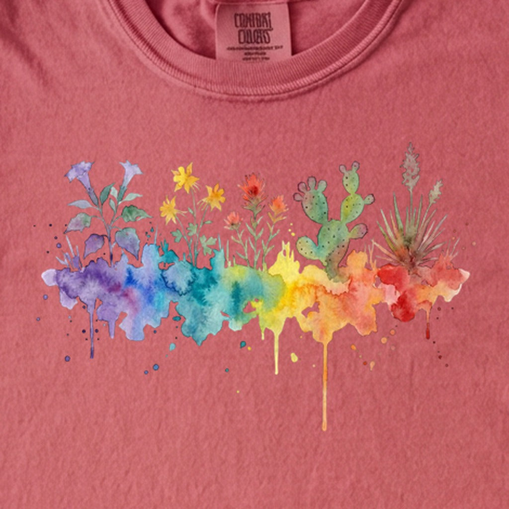 Watercolor Zion Wildflowers Kids Cotton T-Shirt