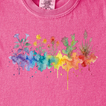 Watercolor Zion Wildflowers Kids Cotton T-Shirt