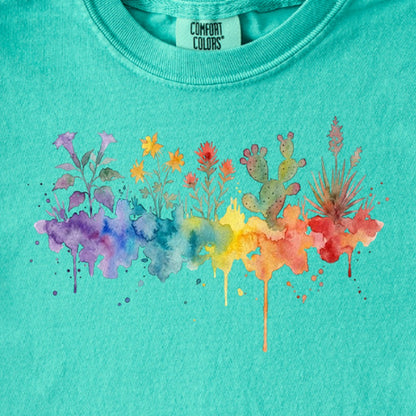 Watercolor Zion Wildflowers Kids Cotton T-Shirt