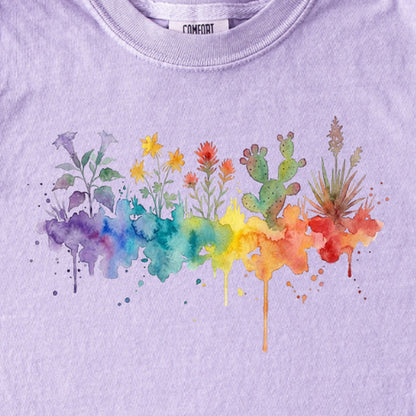 Watercolor Zion Wildflowers Kids Cotton T-Shirt