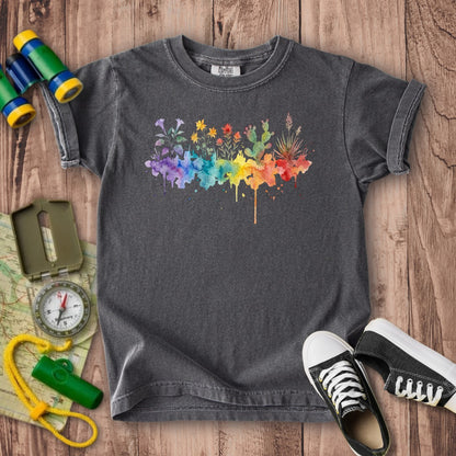 Watercolor Zion Wildflowers Kids Cotton T-Shirt