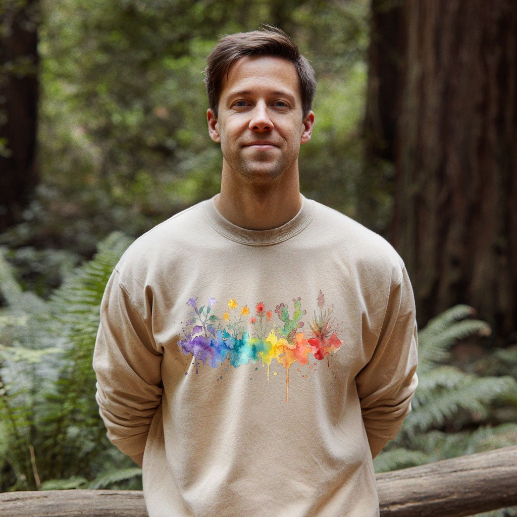 Watercolor Zion Wildflowers Crewneck Sweatshirt