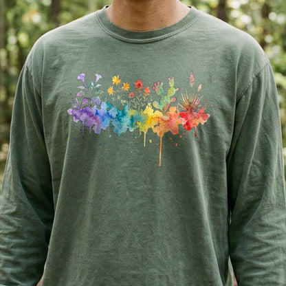 Watercolor Zion Wildflowers Premium Long Sleeve