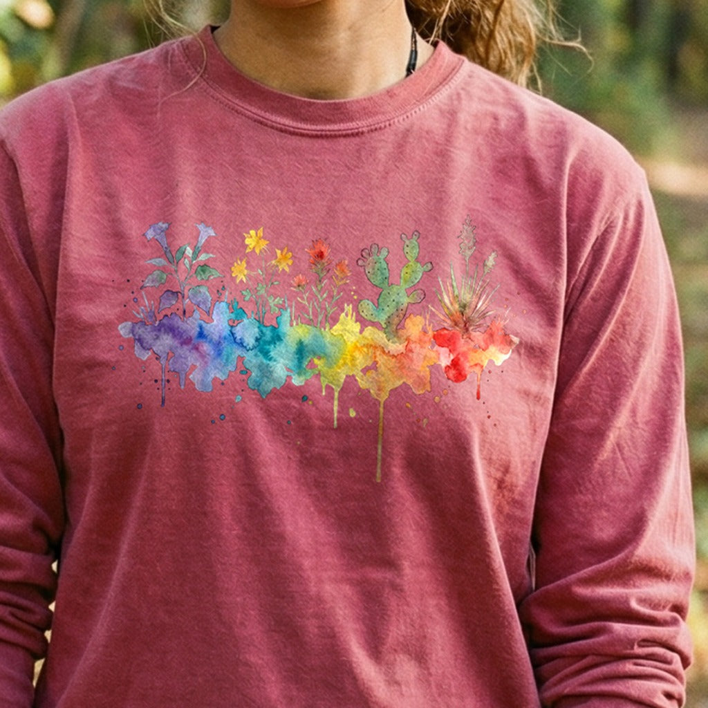 Watercolor Zion Wildflowers Premium Long Sleeve