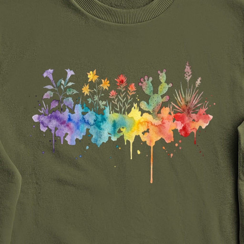 Watercolor Zion Wildflowers Crewneck Sweatshirt