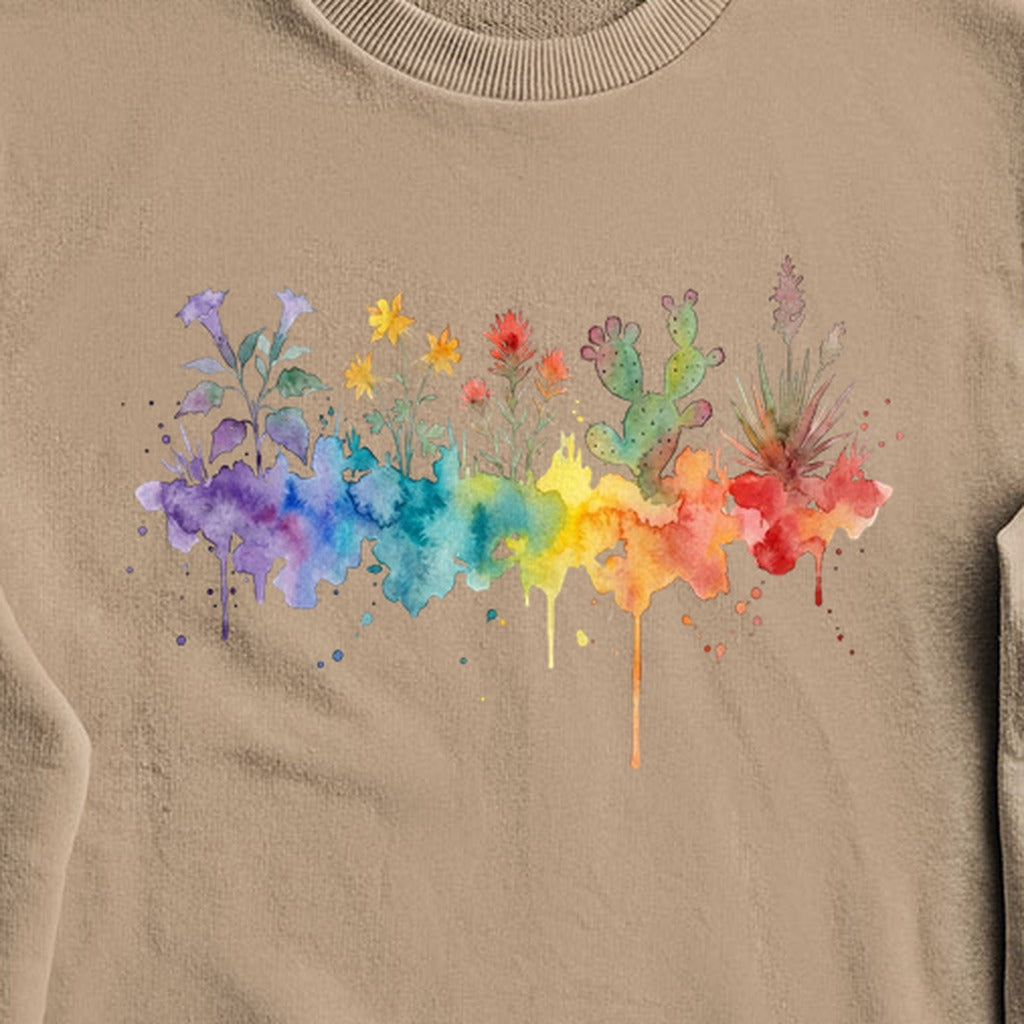 Watercolor Zion Wildflowers Crewneck Sweatshirt
