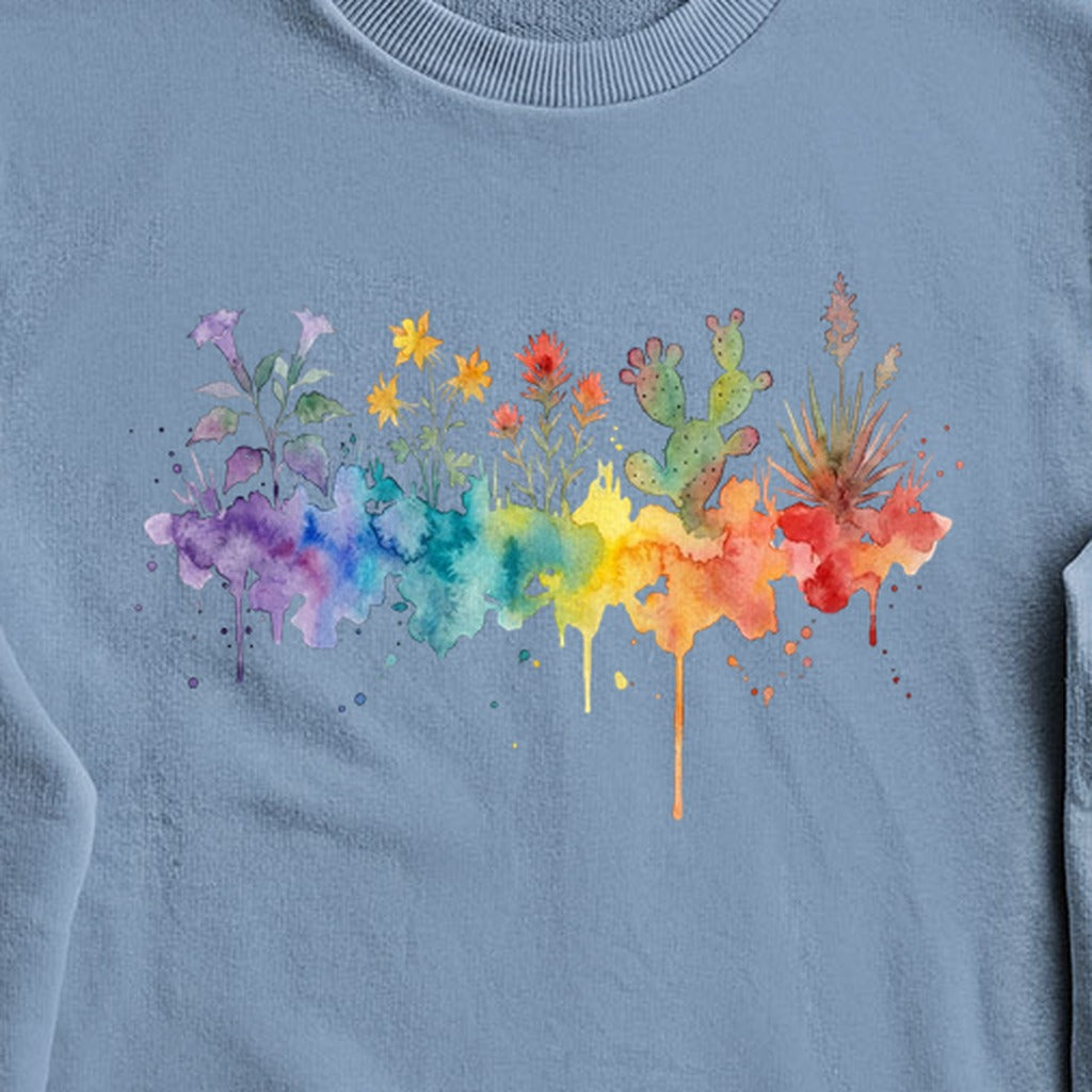 Watercolor Zion Wildflowers Crewneck Sweatshirt