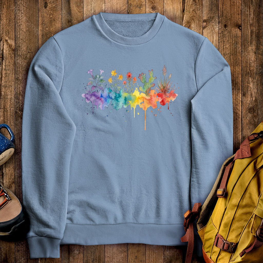Watercolor Zion Wildflowers Crewneck Sweatshirt