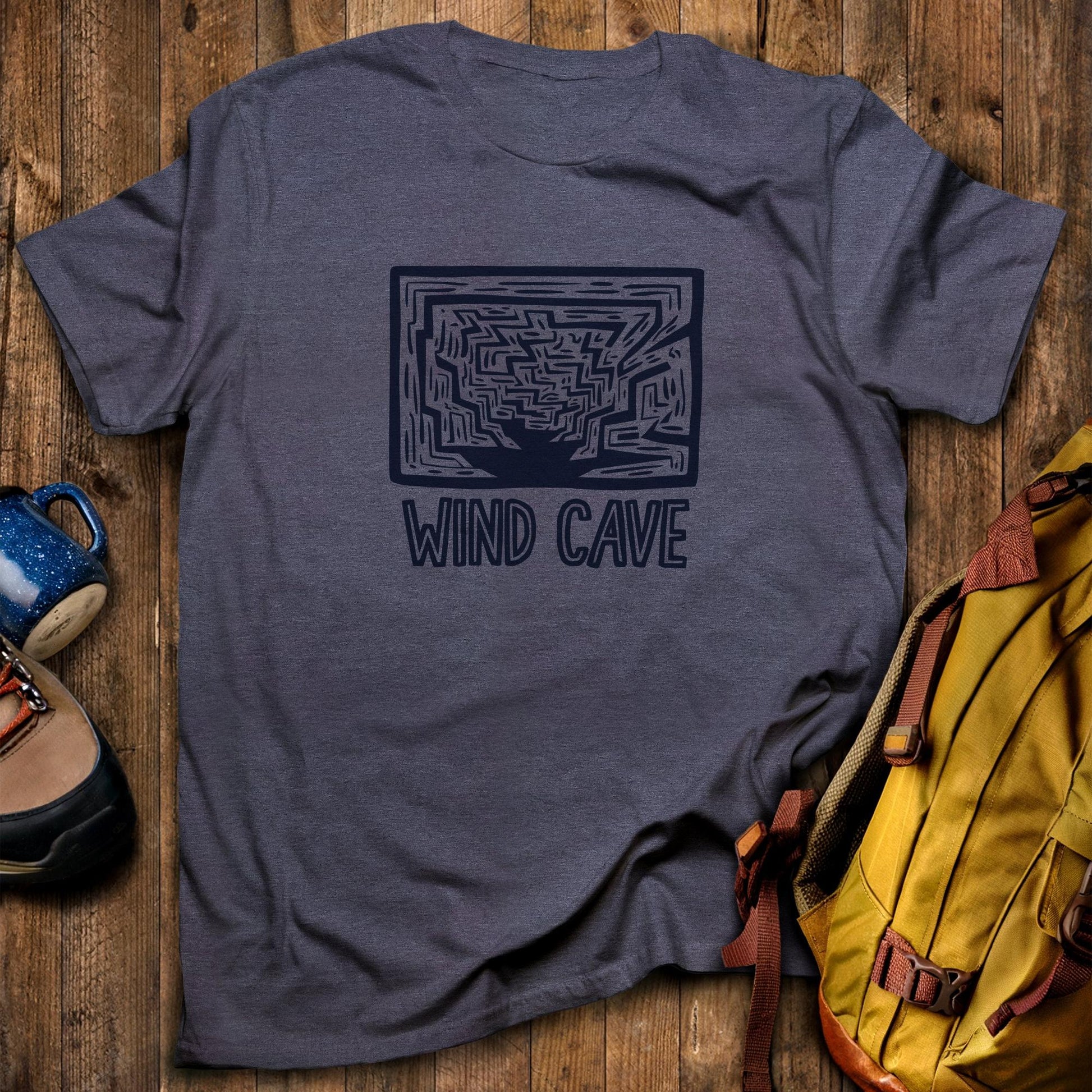 Wind Cave National Park T-Shirt Heather Navy Adventure and Outdoors Themed T-Shirt