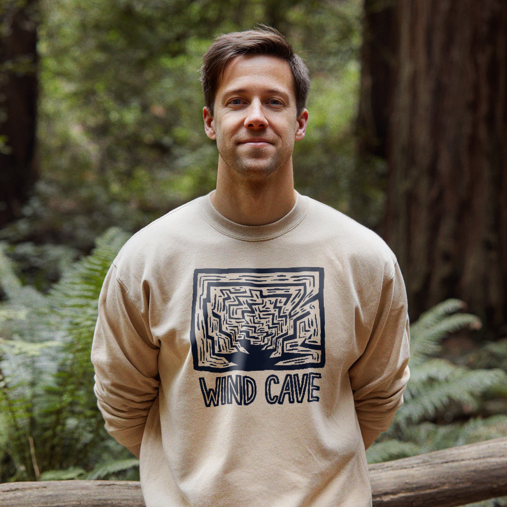 Wind Cave National Park Crewneck Sweatshirt Adventure and Outdoors Themed Sweatshirt