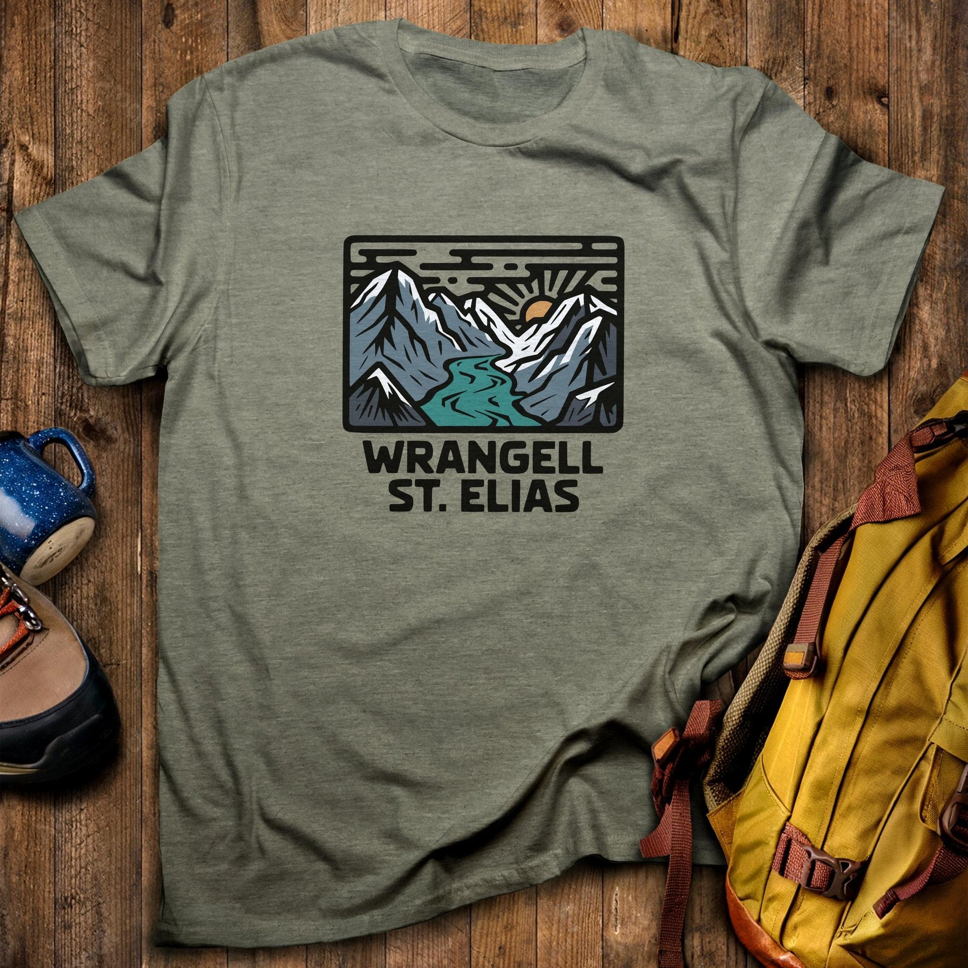 Wrangell St. Elias National Park T-Shirt Heather Military Green Adventure and Outdoors Themed T-Shirt