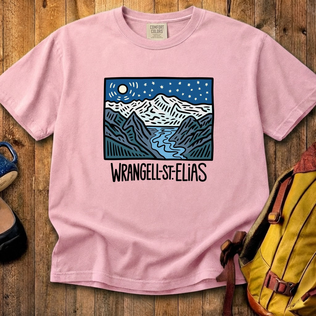 Wrangell St. Elias at Night Cotton T-Shirt