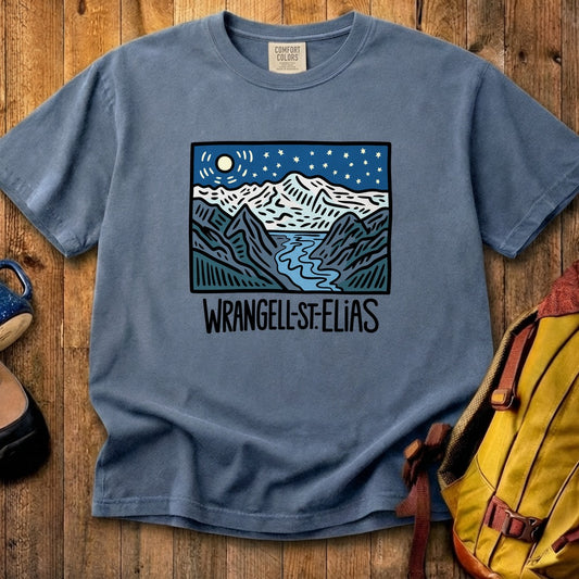 Wrangell St. Elias at Night Cotton T-Shirt