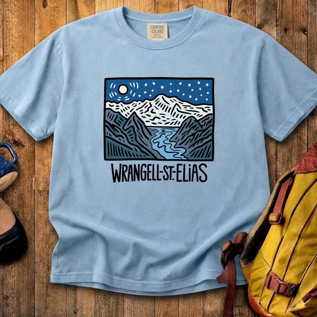 Wrangell St. Elias at Night Cotton T-Shirt