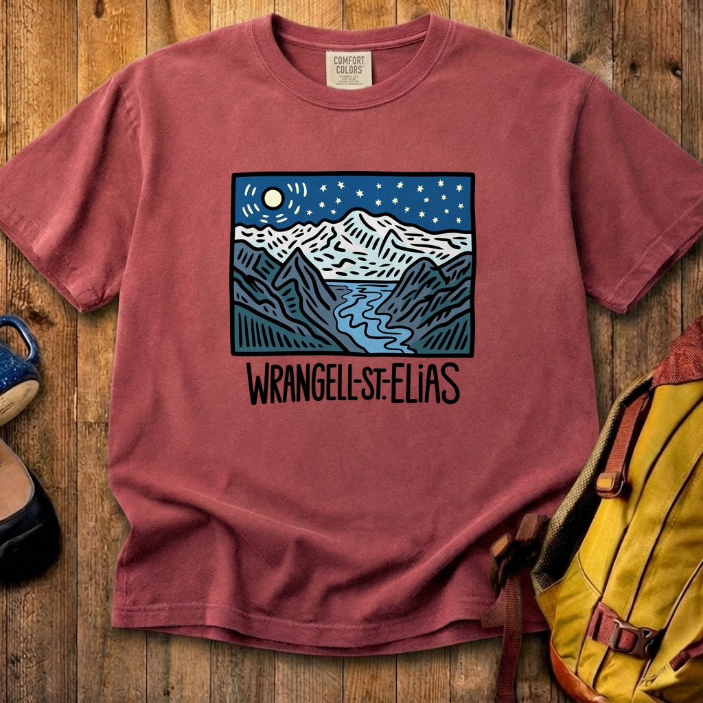 Wrangell St. Elias at Night Cotton T-Shirt