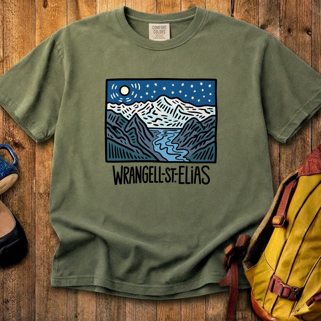Wrangell St. Elias at Night Cotton T-Shirt