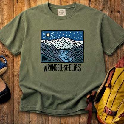 Wrangell St. Elias at Night Cotton T-Shirt