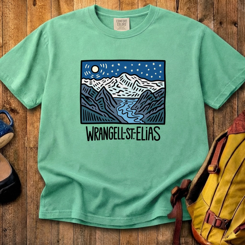 Wrangell St. Elias at Night Cotton T-Shirt