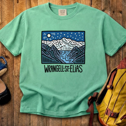 Wrangell St. Elias at Night Cotton T-Shirt