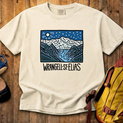 Wrangell St. Elias at Night Cotton T-Shirt