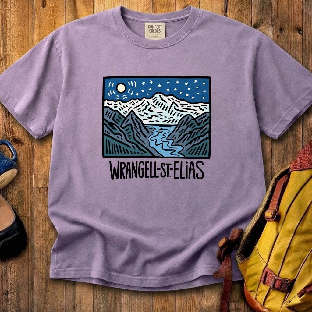 Wrangell St. Elias at Night Cotton T-Shirt
