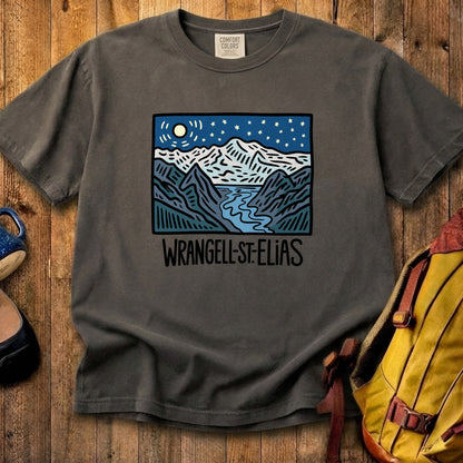 Wrangell St. Elias at Night Cotton T-Shirt