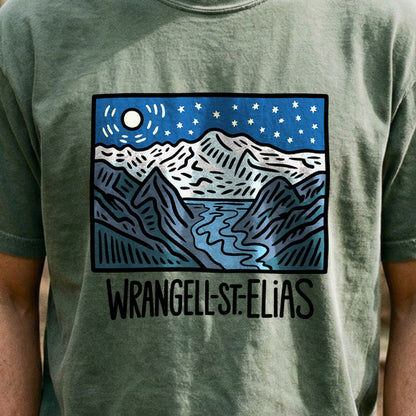Wrangell St. Elias at Night Cotton T-Shirt