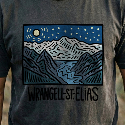 Wrangell St. Elias at Night Cotton T-Shirt
