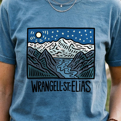 Wrangell St. Elias at Night Cotton T-Shirt