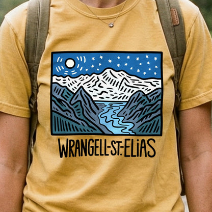 Wrangell St. Elias at Night Cotton T-Shirt