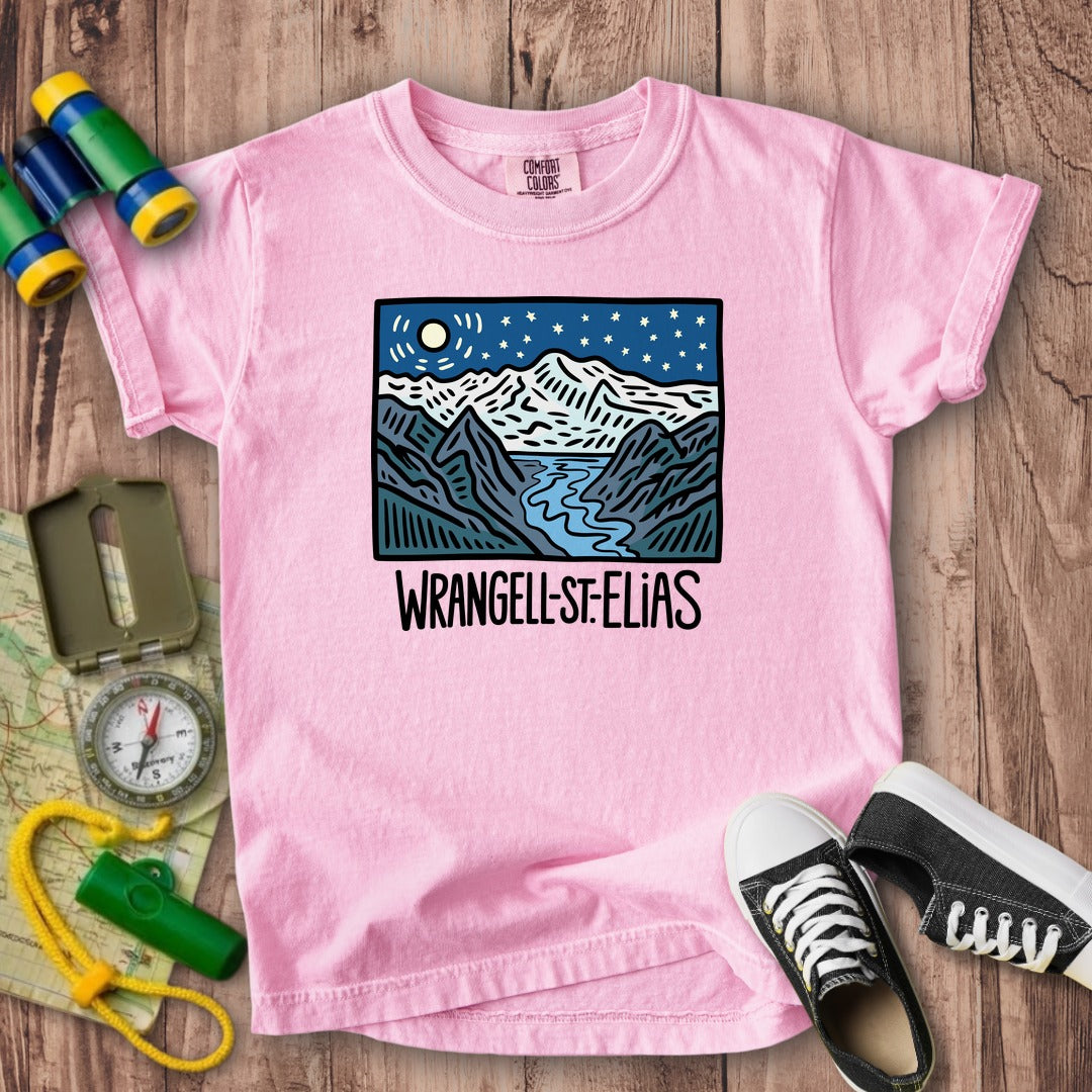 Wrangell St. Elias at Night Kids Cotton T-Shirt