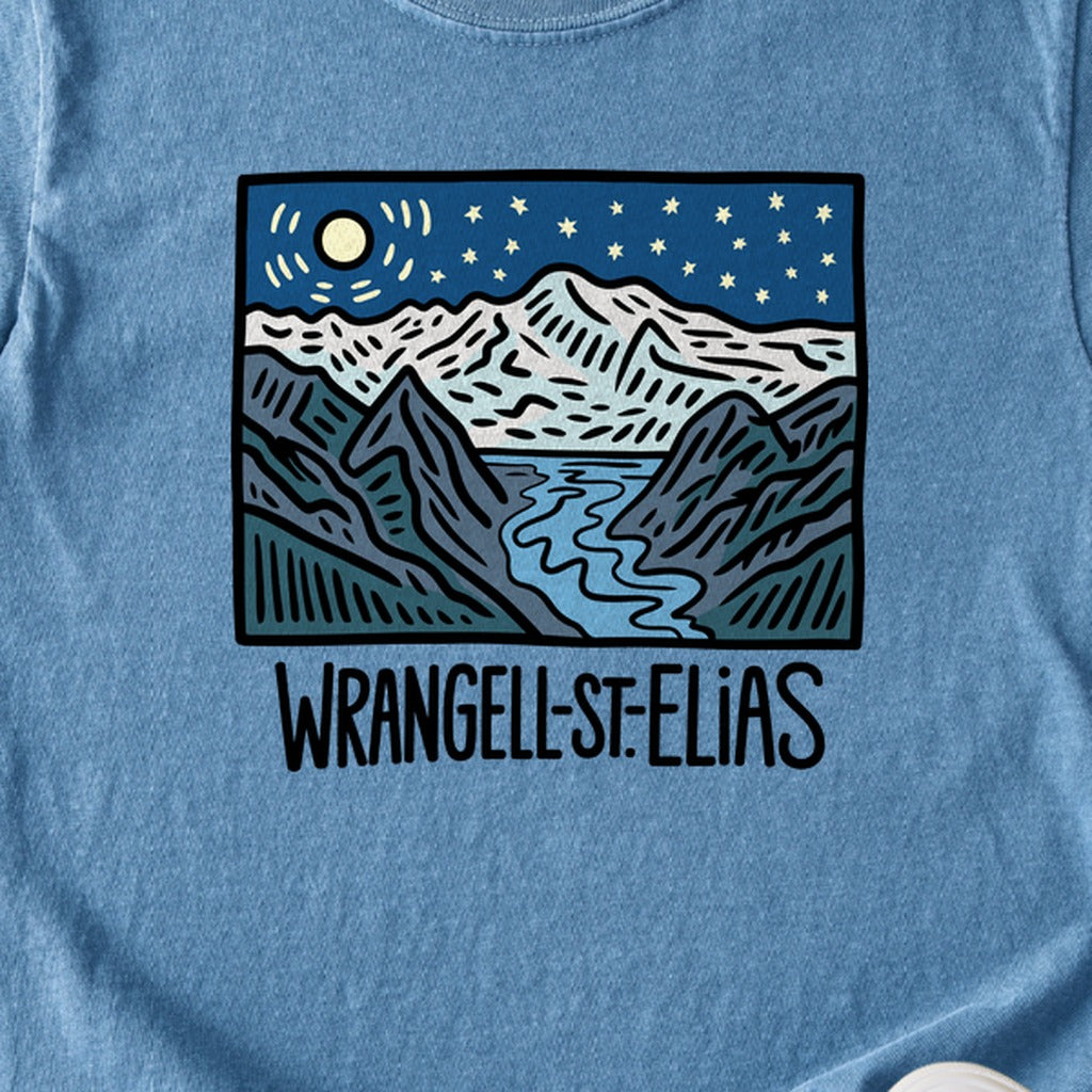 Wrangell St. Elias at Night Kids Cotton T-Shirt