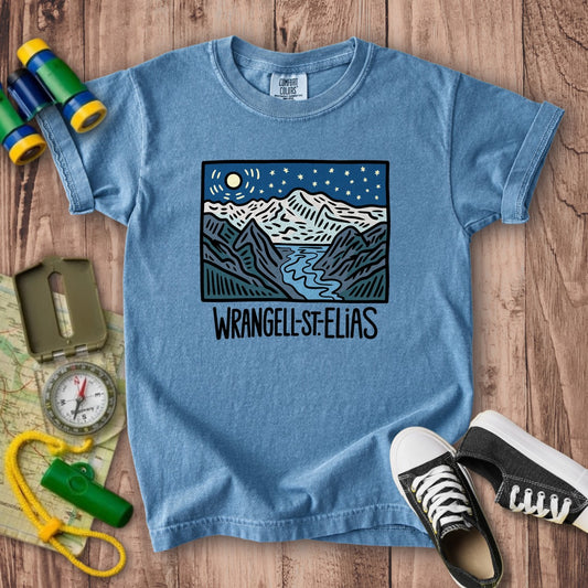 Wrangell St. Elias at Night Kids Cotton T-Shirt