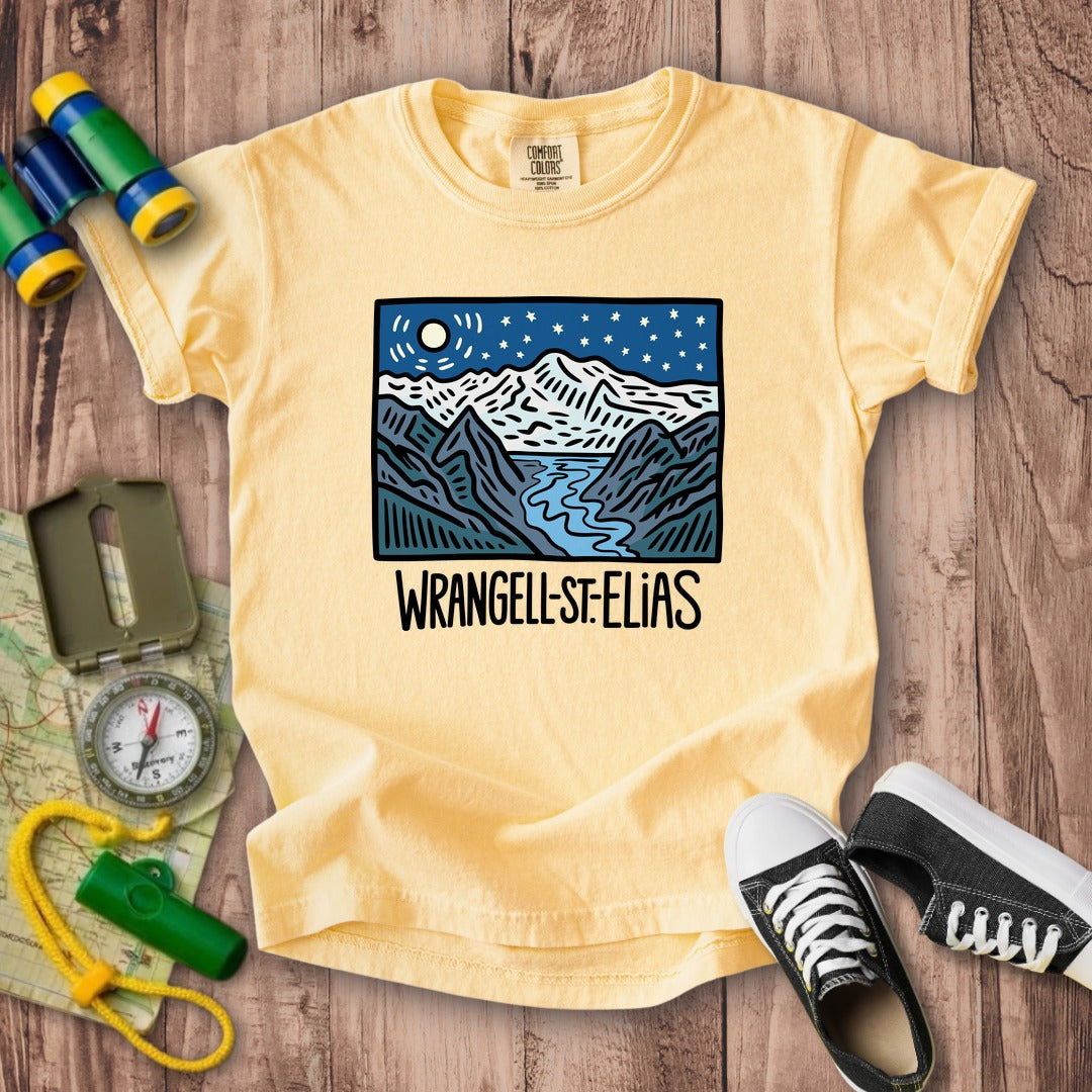 Wrangell St. Elias at Night Kids Cotton T-Shirt