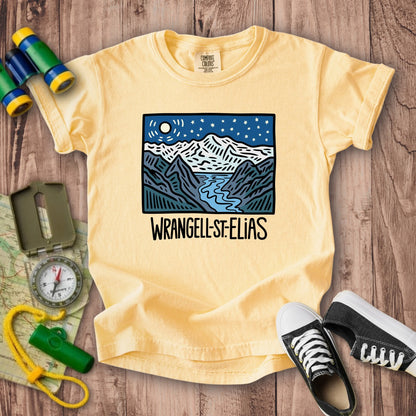 Wrangell St. Elias at Night Kids Cotton T-Shirt
