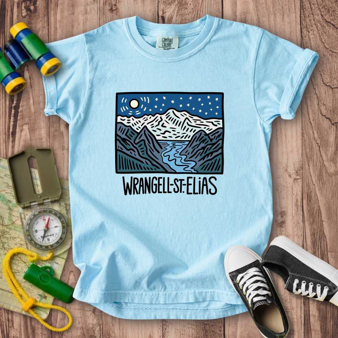 Wrangell St. Elias at Night Kids Cotton T-Shirt