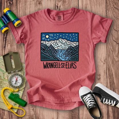 Wrangell St. Elias at Night Kids Cotton T-Shirt
