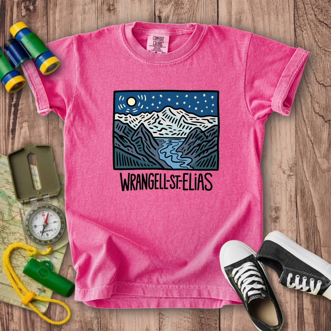 Wrangell St. Elias at Night Kids Cotton T-Shirt