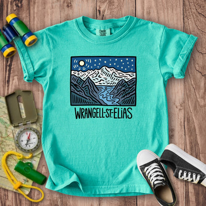 Wrangell St. Elias at Night Kids Cotton T-Shirt