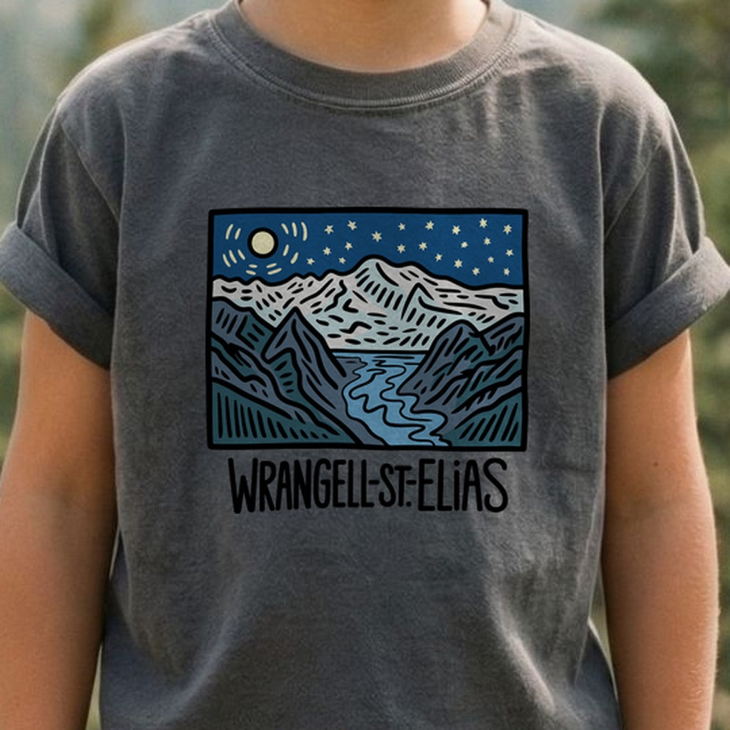 Wrangell St. Elias at Night Kids Cotton T-Shirt