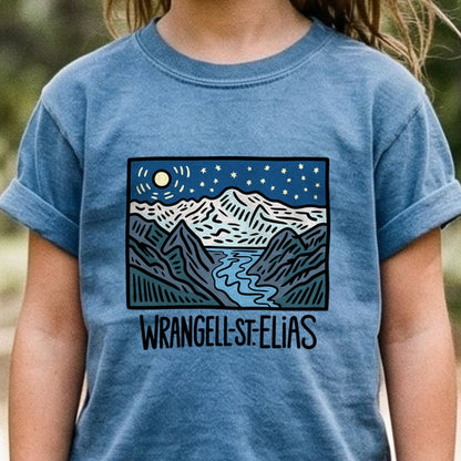 Wrangell St. Elias at Night Kids Cotton T-Shirt