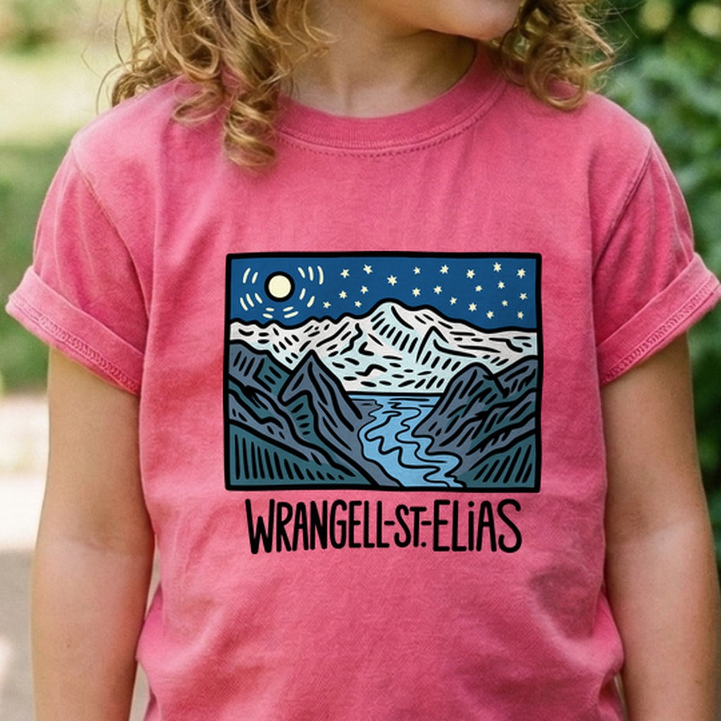 Wrangell St. Elias at Night Kids Cotton T-Shirt