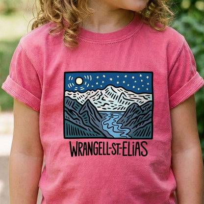 Wrangell St. Elias at Night Kids Cotton T-Shirt