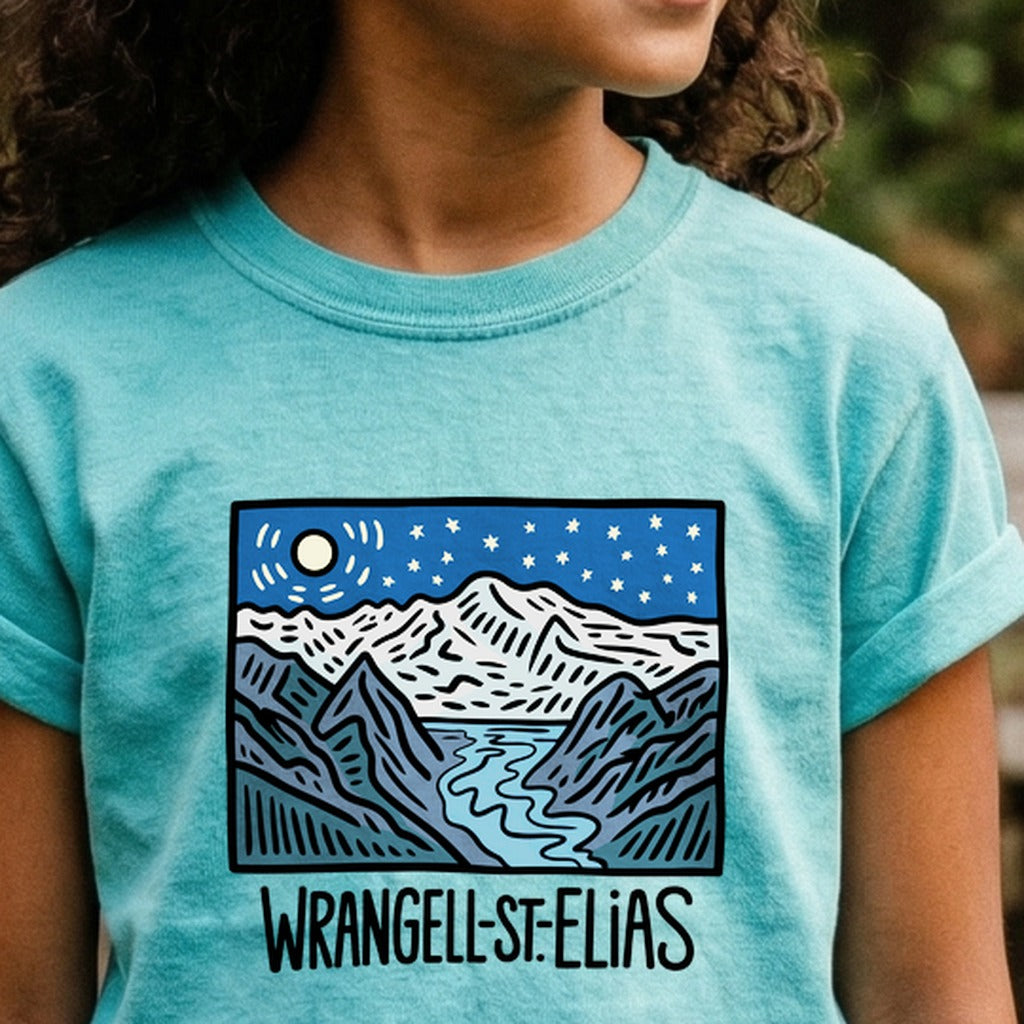 Wrangell St. Elias at Night Kids Cotton T-Shirt