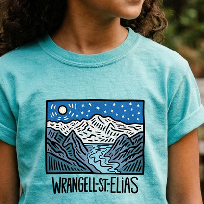 Wrangell St. Elias at Night Kids Cotton T-Shirt