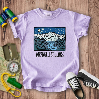 Wrangell St. Elias at Night Kids Cotton T-Shirt